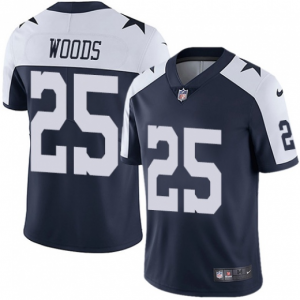 Nike Cowboys 25 Xavier Woods Throwback Navy Vapor Untouchable Limited Men Jersey