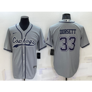 Nike Cowboys 33 Tony Dorsett Grey Vapor Baseball Limited Men Jersey