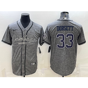 Nike Cowboys 33 Tony Dorsett Grey Vapor Baseball Limited Men Jersey