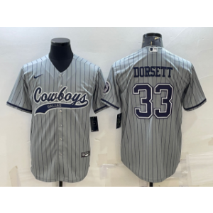 Nike Cowboys 33 Tony Dorsett Grey With Patch Vapor Baseball Limited Men Jersey