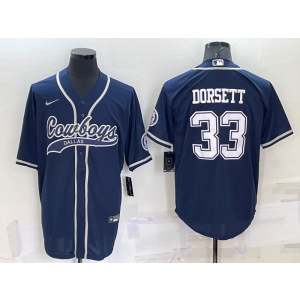 Nike Cowboys 33 Tony Dorsett Navy Vapor Baseball Limited Men Jerseys