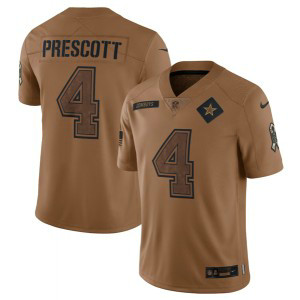 Nike Cowboys 4 Dak Prescott 2023 Brown Salute To Service Limited Men Jersey