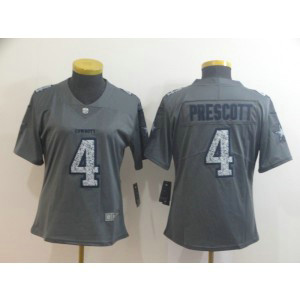 Nike Cowboys 4 Dak Prescott Gray Camo Vapor Limited Women Jersey