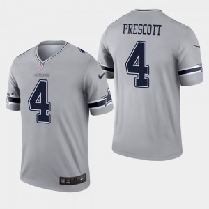 Nike Cowboys 4 Dak Prescott Grey Inverted Legend Men Jersey