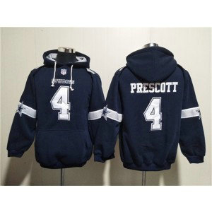 Nike Cowboys 4 Dak Prescott Navy Ageless Must-Have Lace-Up Pullover Hoodie