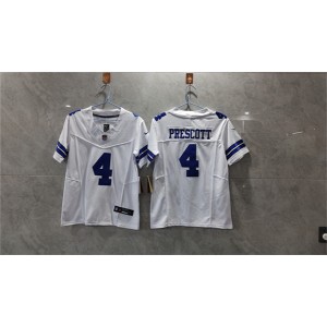 Nike Cowboys 4 Dak Prescott White F.U.S.E. Vapor Limited Women Jersey(Run Small)