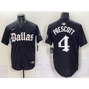 Nike Cowboys 4 Prescott New Black Baseball Vapor Limited Men Jersey