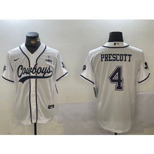 Nike Cowboys 4 Prescott White Vapor Baseball Limited Men Jersey