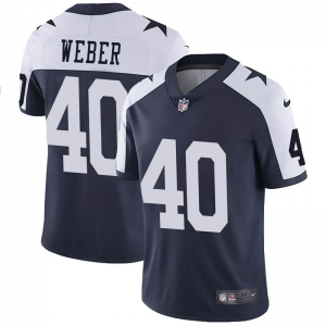 Nike Cowboys 40 Mike Weber Navy Throwback Vapor Untouchable Limited Men Jersey