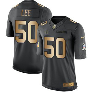 Nike Cowboys 50 Sean Lee Anthracite Gold Salute to Service Limited Men Jersey