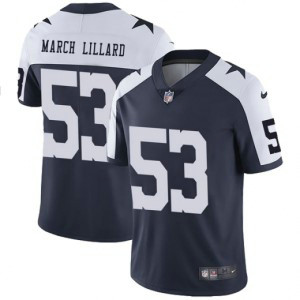 Nike Cowboys 53 Justin March-Lillard Navy Throwback Vapor Untouchable Limited Men Jersey