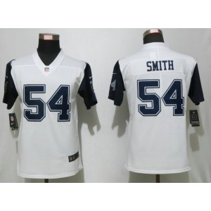 Nike Cowboys 54 Jaylon Smith White Color Rush Limited Women Jersey