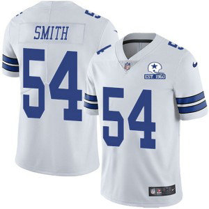 Nike Cowboys 54 Jaylon Smith White With Est 1960 Patch Limited Men Jersey
