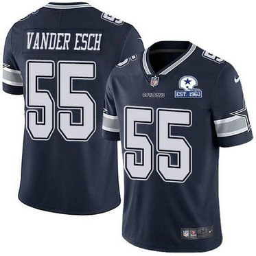 Nike Cowboys 55 Leighton Vander Esc Navy With Est 1960 Patch Vapor Untouchable Limited Jersey