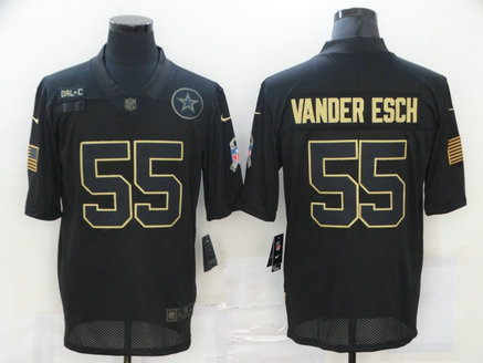 Nike Cowboys 55 Leighton Vander Esch Black 2020 Salute To Service Limited Jersey