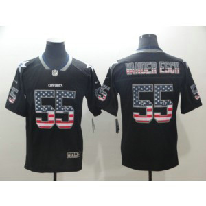 Nike Cowboys 55 Leighton Vander Esch Black USA Flag Fashion Limited Men Jersey
