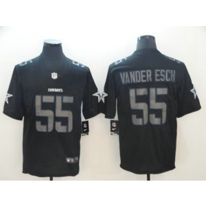Nike Cowboys 55 Leighton Vander Esch Black Vapor Impact Limited Men Jersey
