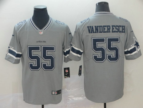 Nike Cowboys 55 Leighton Vander Esch Gray Inverted Legend Limited Jersey