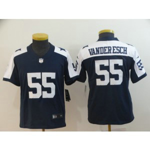 Nike Cowboys 55 Leighton Vander Esch Navy Throwback Vapor Untouchable Limited Youth Jersey