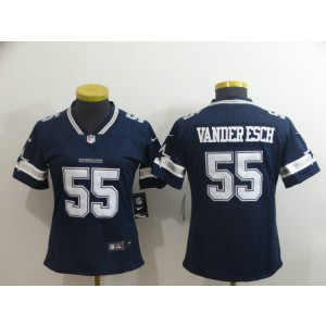 Nike Cowboys 55 Leighton Vander Esch Navy Vapor Untouchable Limited Women Jersey