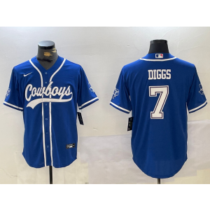 Nike Cowboys 7 Diggs Blue Vapor Baseball Limited Men Jersey