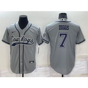 Nike Cowboys 7 Diggs Grey Vapor Baseball Limited Men Jersey