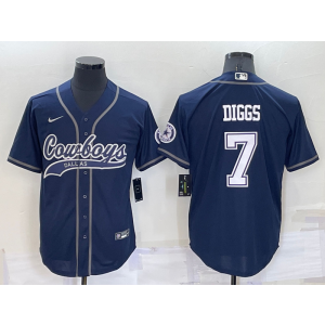 Nike Cowboys 7 Trevon Diggs Blue Vapor Baseball Limited Men Jersey