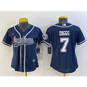 Nike Cowboys 7 Trevon Diggs Blue Vapor Baseball Limited Women Jersey