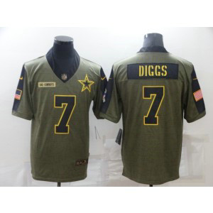 Nike Cowboys 7 Trevon Diggs Gold Olive Vapor Limited Men Jersey