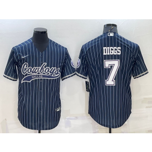 Nike Cowboys 7 Trevon Diggs Navy Vapor Baseball Limited Men Jersey