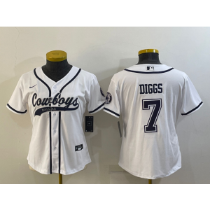Nike Cowboys 7 Trevon Diggs White Vapor Baseball Limited Women Jersey