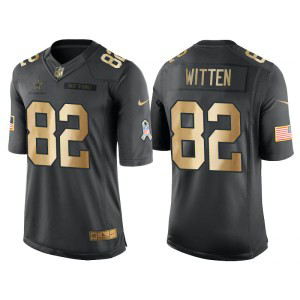 Nike Cowboys 82 Jason Witten Anthracite Gold Salute to Service Limited Men Jersey