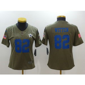 Nike Cowboys 82 Jason Witten Olive 2017 Salute To Service Limited Women Jersey