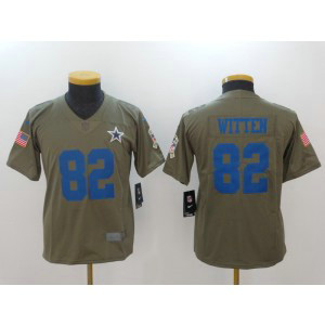 Nike Cowboys 82 Jason Witten Olive 2017 Salute To Service Limited Youth Jersey