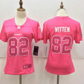 Nike Cowboys 82 Jason Witten Pink Fashion Limited Women Jersey