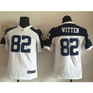 Nike Cowboys 82 Jason Witten White Thanksgiving Youth Throwback Stitched NFL Jersey