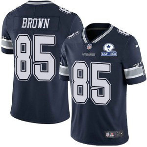 Nike Cowboys 85 Noah Brown Navy With Est 1960 Patch Limited Men Jersey