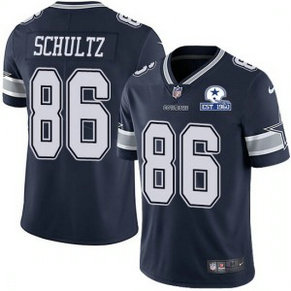 Nike Cowboys 86 Dalton Schultz Navy With Est 1960 Patch Limited Men Jersey