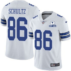 Nike Cowboys 86 Dalton Schultz White With Est 1960 Patch Limited Men Jersey