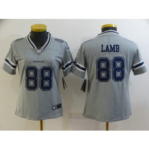 Nike Cowboys 88 CeeDee Lamb Grey Inverted Legend Limited Women Jersey