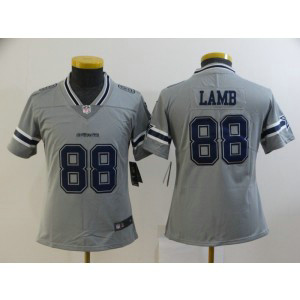 Nike Cowboys 88 CeeDee Lamb Grey Inverted Legend Limited Youth Jersey