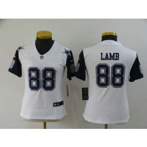 Nike Cowboys 88 CeeDee Lamb White Color Rush Limited Women Jersey