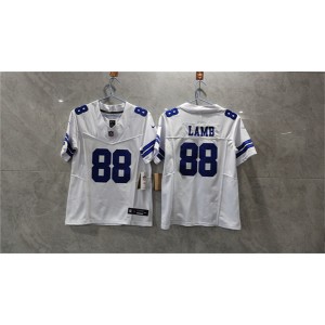 Nike Cowboys 88 CeeDee Lamb White F.U.S.E. Vapor Limited Women Jersey(Run Small)