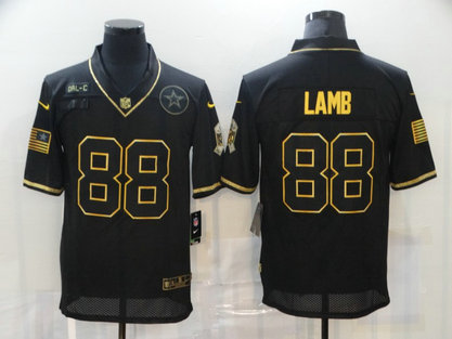 Nike Cowboys 88 Ceedee Lamb Black Gold 2020 Salute To Service Limited Jersey