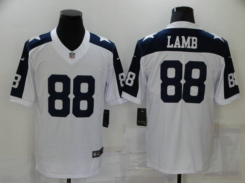 Nike Cowboys 88 Ceedee Lamb White Color Rush Throwback Limited Jersey