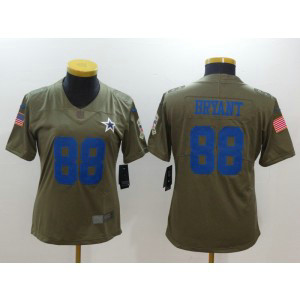 Nike Cowboys 88 Dez Bryant Olive 2017 Salute To Service Limited Women Jersey