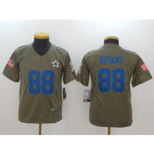 Nike Cowboys 88 Dez Bryant Olive 2017 Salute To Service Limited Youth Jersey