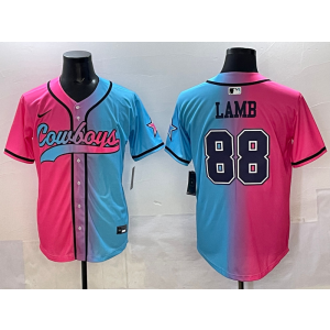 Nike Cowboys 88 Lamb Blue Pink Baseball Vapor Limited Men Jersey