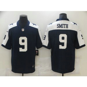 Nike Cowboys 9 Smith Blue Vapor Untouchable Limited Men Jersey