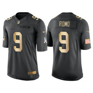 Nike Cowboys 9 Tony Romo Anthracite Gold Salute to Service Limited Men Jersey
